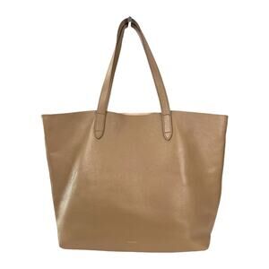 Cuyana Classic Leather Tote Bag Tan Pebbled Leather Made in Turkey